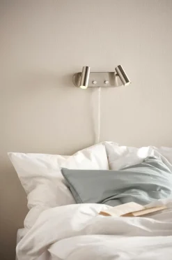 Vägglampor|Jotex LEE Vägglampa - Dubbel Nickelsatin