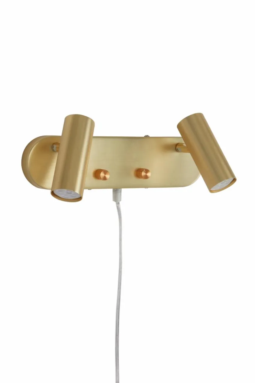 Vägglampor|Jotex LEE Vägglampa - Dubbel Borstad mässing