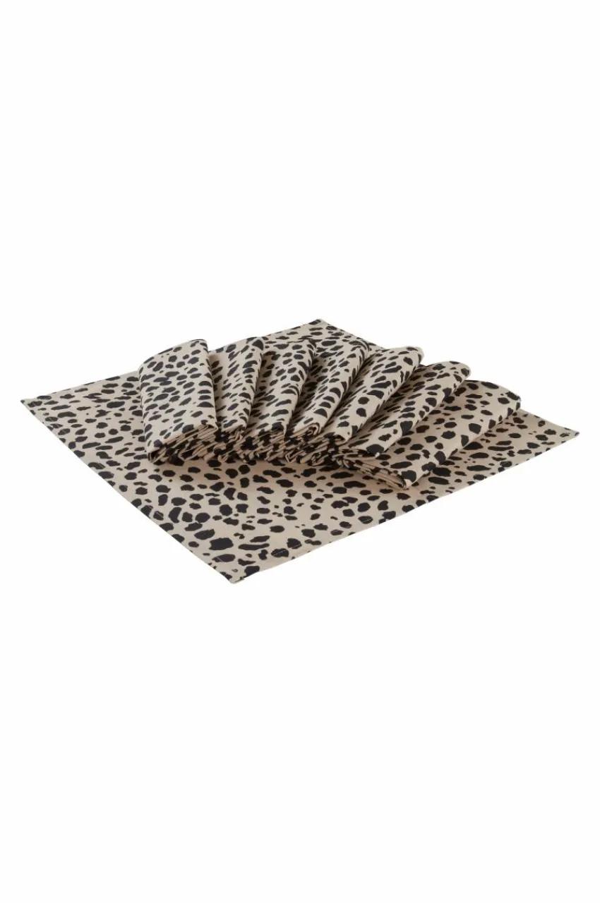 Servetter|Jotex LEO Servett 8-pack Beige/svart