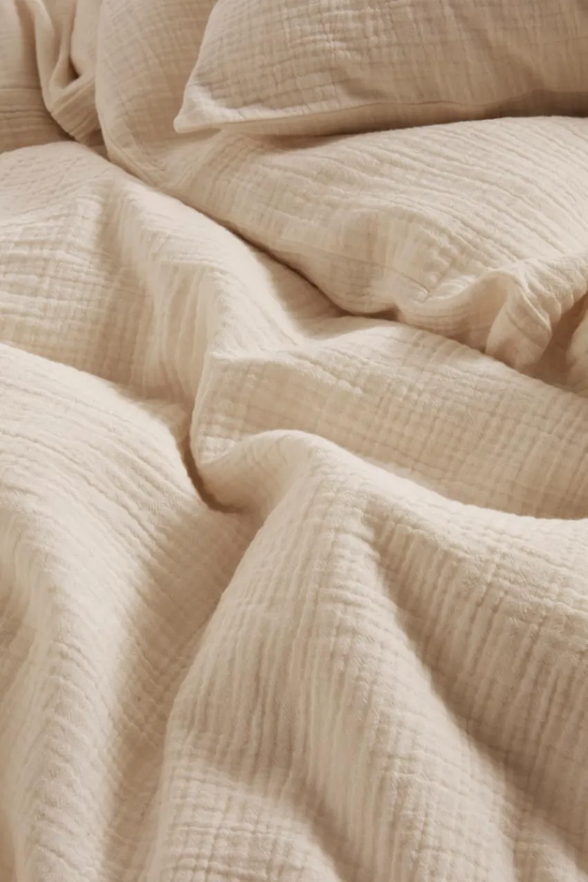 Påslakanset|Jotex LILIA Påslakanset Enkelsäng - Ekologisk Linnebeige