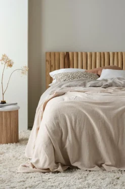 Överkast|Jotex LILIA överkast - Dubbelsäng 250x250 Cm - Ekologisk Linnebeige