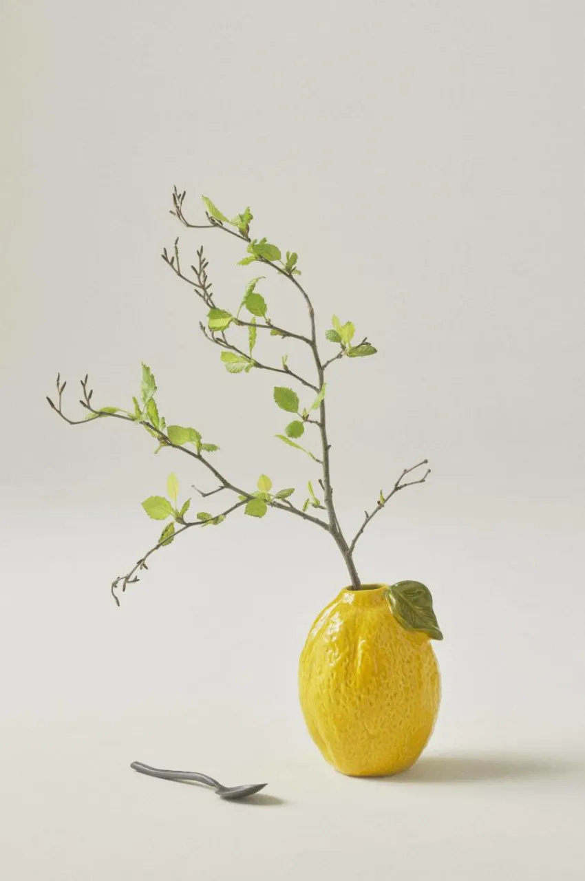 Vaser|Jotex LIMONE Vas - Höjd 19 Cm Gul/grön