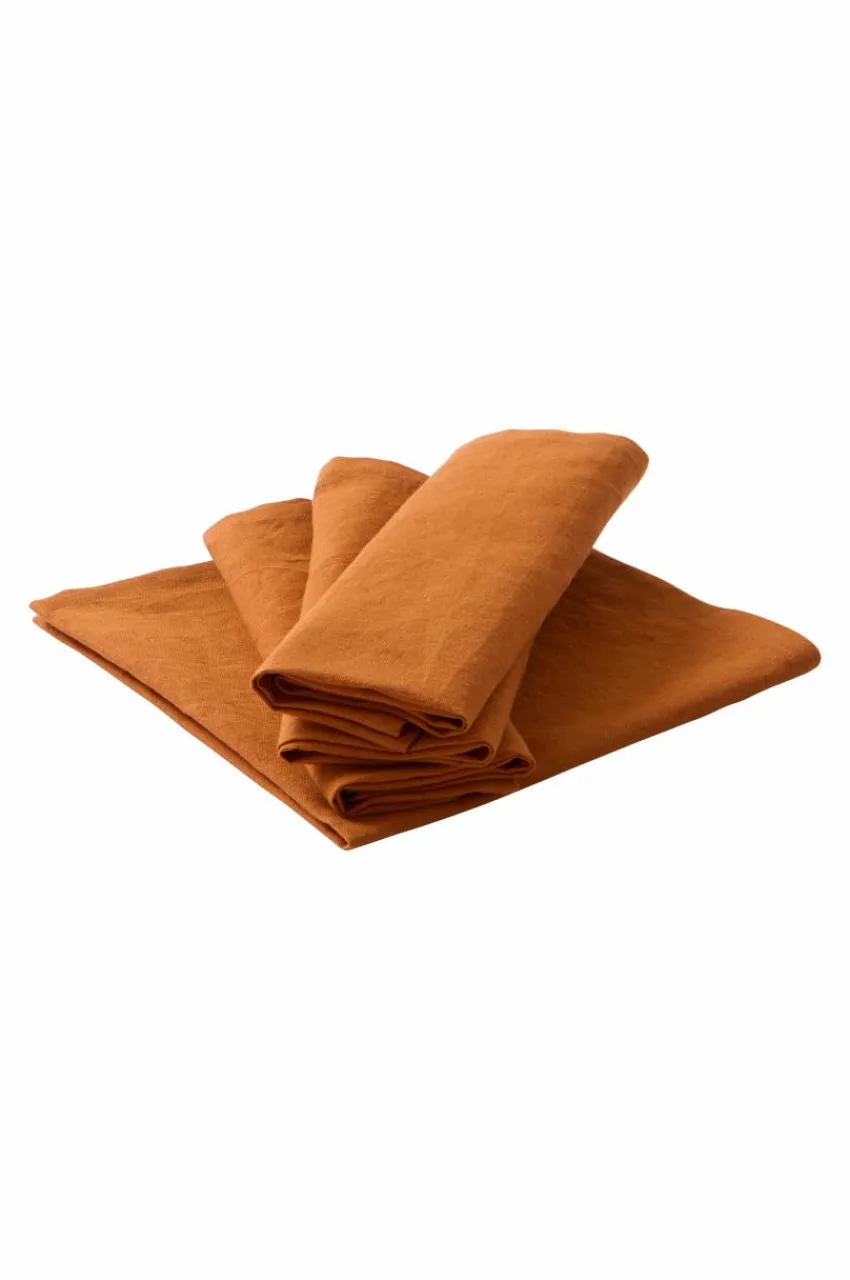 Servetter|Jotex LINA Servett Linnemix 4-pack Brun