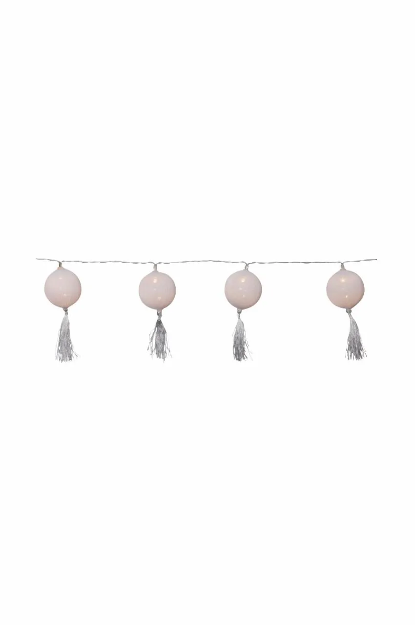 Julbelysning|Dekorativ Belysning|Jotex Ljusslinga Jolly Tassel Vit