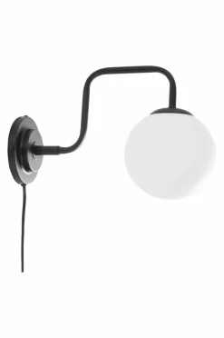 Vägglampor|Jotex LONDRES Vägglampa Svart/opalglas