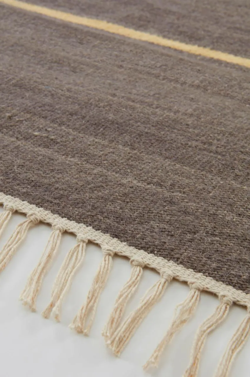 Ullmattor|Jotex LORI STRIPE 02 Ullmatta 200x300 Cm Mörkgrå/gul