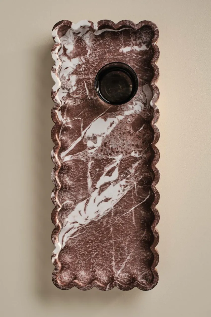 Brickor & Serveringsfat|Jotex LOST Bricka 53,9x21,8 Cm Vinröd/vit