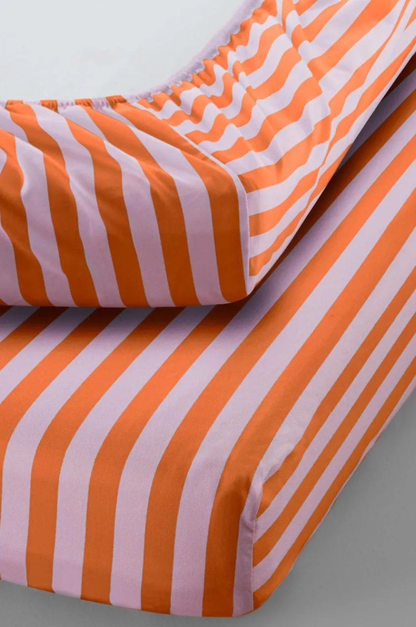 Barnsängkläder|Jotex LOUSA Dra-på-lakan - Ekologisk Orange/lila