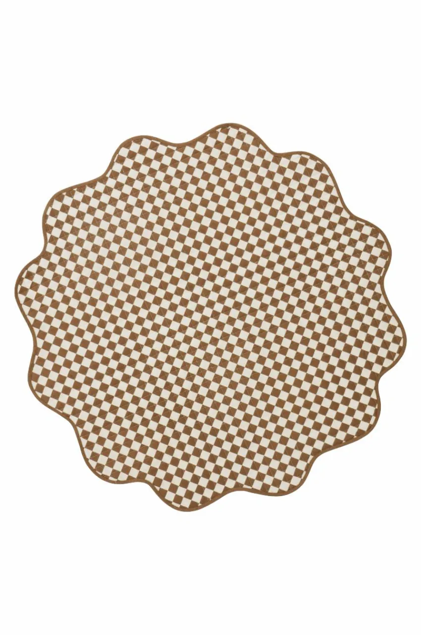 Bomulls- & Trasmattor|Jotex LYRA Rund Bomullsmatta ø 125 Cm Beige/brun