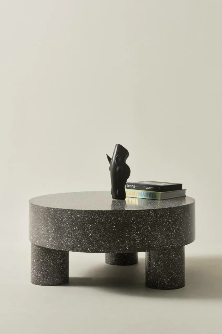 Bord|Jotex MALARO Soffbord ø 90 Cm Mörkgrå terrazzo