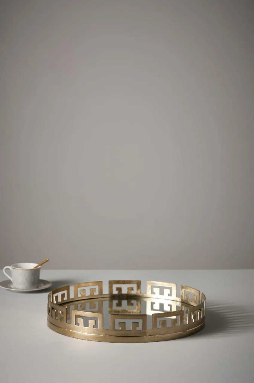 Brickor & Serveringsfat|Jotex MALLIS Bricka - Stor ø 42 Cm Guld