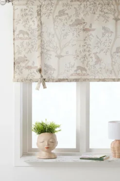 Barngardiner|Jotex MALOU Roll Up-gardin - Ekologisk Beige