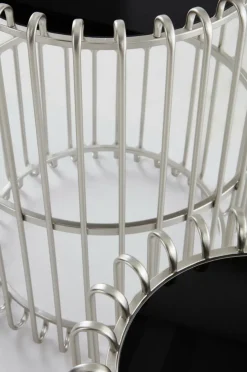Bord|Jotex MANNHEIM Sidobord 2 Delar Silver/svart glas