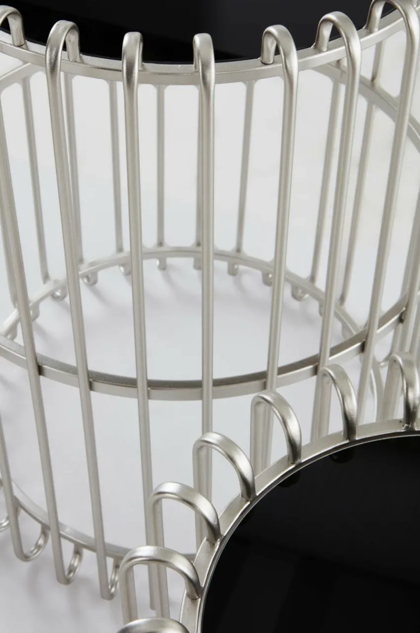 Bord|Jotex MANNHEIM Sidobord 2 Delar Silver/svart glas