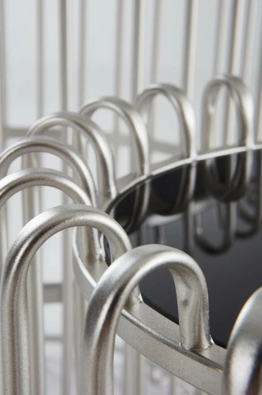 Bord|Jotex MANNHEIM Sidobord 2 Delar Silver/svart glas