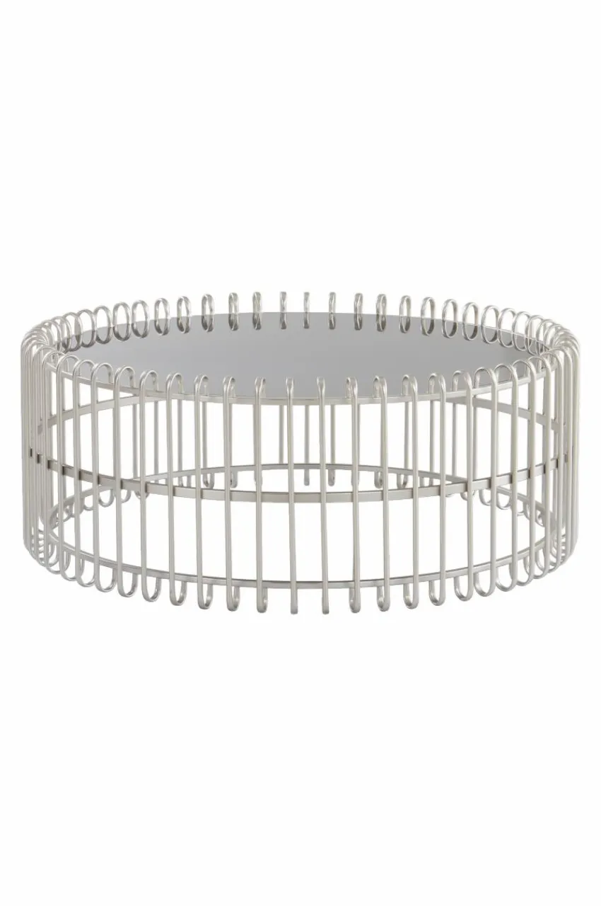 Bord|Jotex MANNHEIM Soffbord ø 90 Cm Silver/svart glas