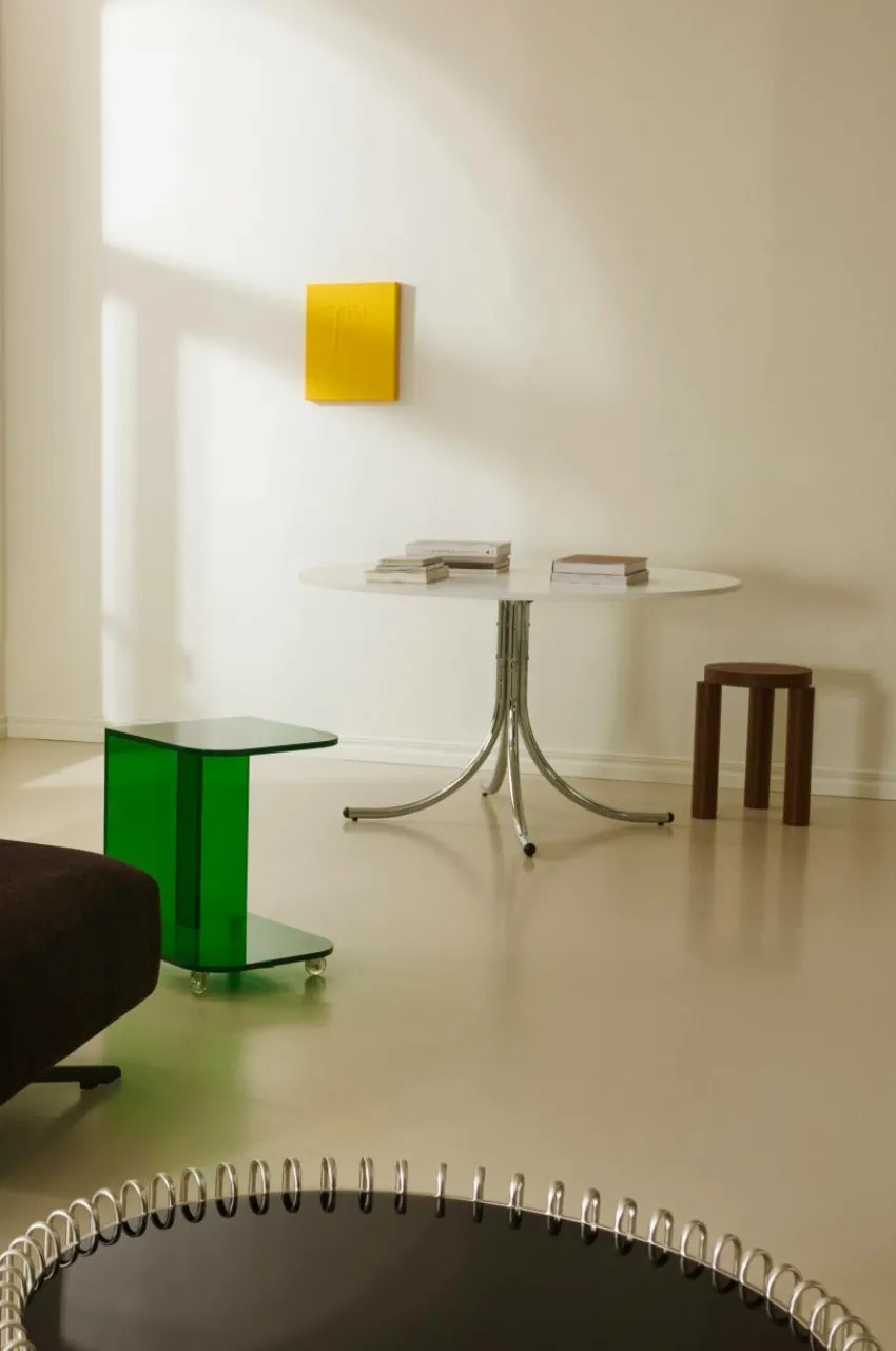 Bord|Jotex MANNHEIM Soffbord ø 90 Cm Silver/svart glas