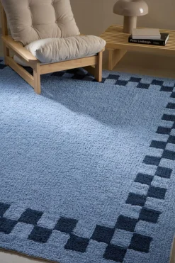 Bomulls- & Trasmattor|Jotex MAPLE Kvadratisk Luggmatta 250x250 Cm Ljusblå/blå