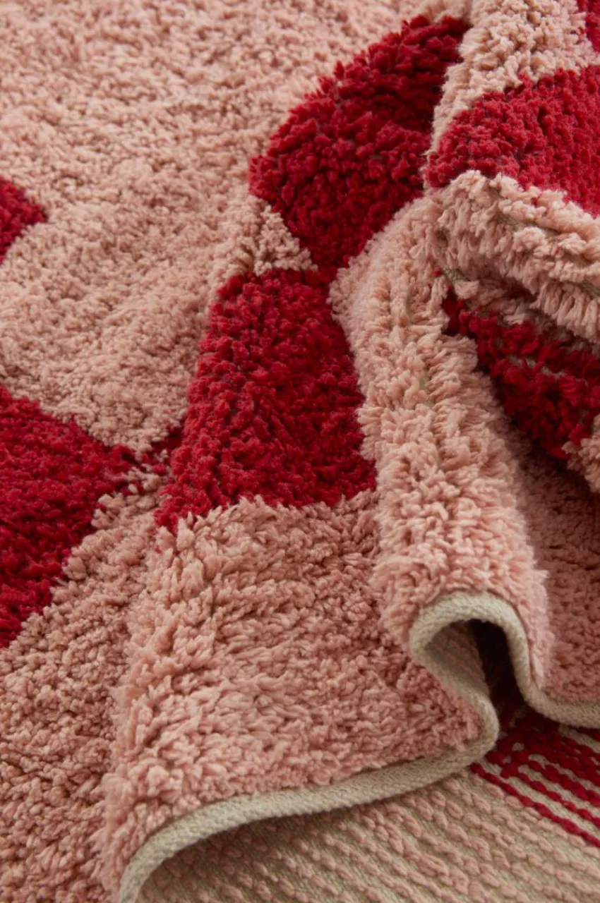 Bomulls- & Trasmattor|Jotex MAPLE Kvadratisk Luggmatta 250x250 Cm Rosa/röd