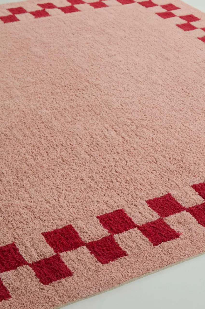 Bomulls- & Trasmattor|Jotex MAPLE Kvadratisk Luggmatta 250x250 Cm Rosa/röd