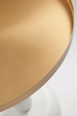 Bord|Jotex MARCELLO Sidobord ø 51 Cm Vit/mässing