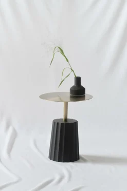 Bord|Jotex MARCHA Sidobord ø 40 Cm Svart/guld