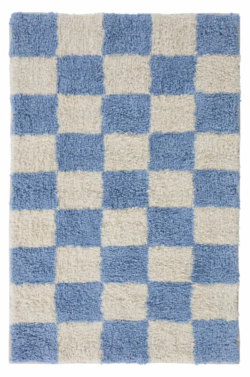 Badrumsmattor|Badrumsmattor|Jotex MELA Badrumsmatta Ekologisk 60x90 Cm Blå/naturvit
