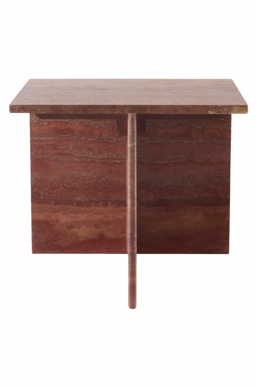 Bord|Jotex MELETO Sidobord Travertine 40x45 Cm Röd travertine