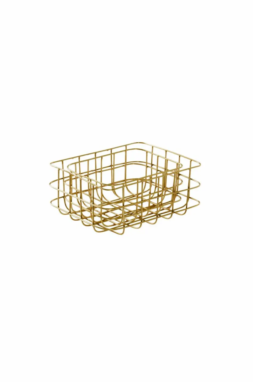 Badrumstillbehör|Prydnadssaker|Jotex MILA Korg 2-pack Antikguld