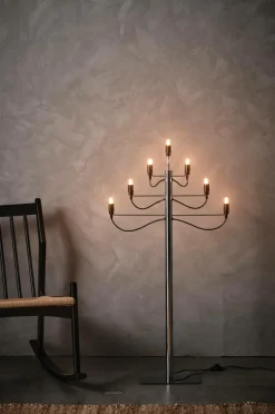 Julbelysning|Jotex MILANO Elljusstake - Golv Krom