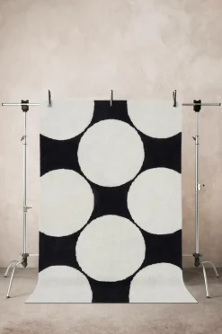 Bomulls- & Trasmattor|Jotex MILLI Bomullsmatta 170x240 Cm - Ekologisk Svart/Vit