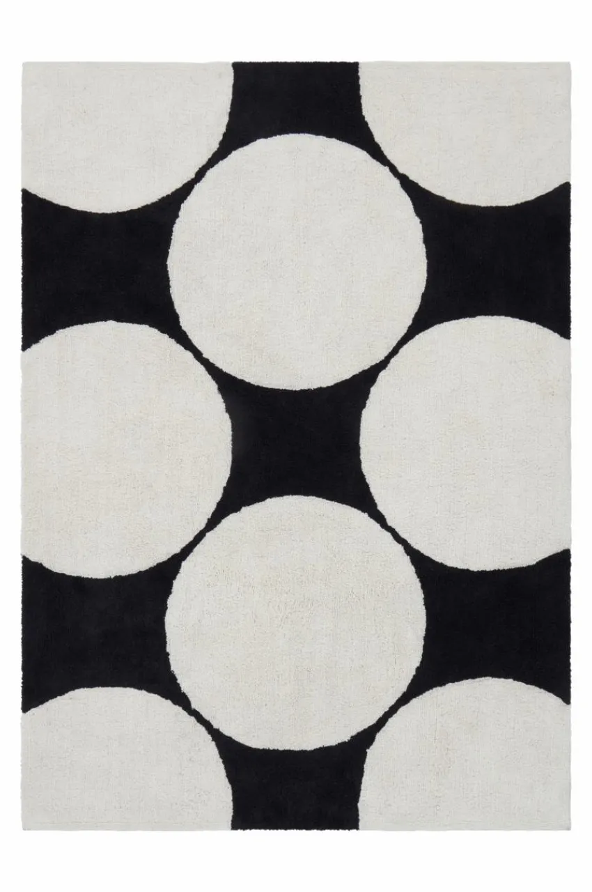 Bomulls- & Trasmattor|Jotex MILLI Bomullsmatta 170x240 Cm - Ekologisk Svart/Vit