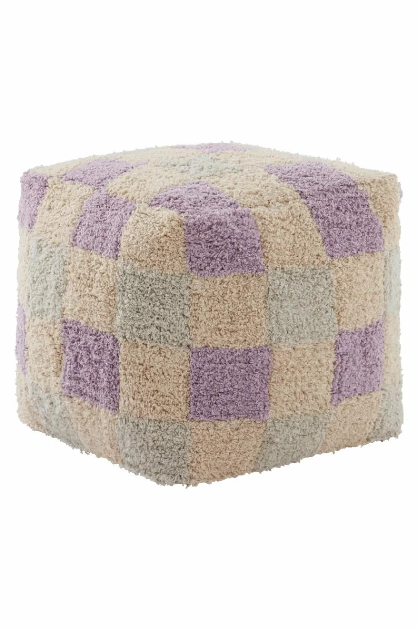 Sittpuffar|Jotex MINDEN Sittpuff 40x40 Cm Vit/Lila/Grå