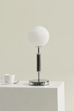 Bordslampor|Jotex MOIRA Bordslampa Krom/vit
