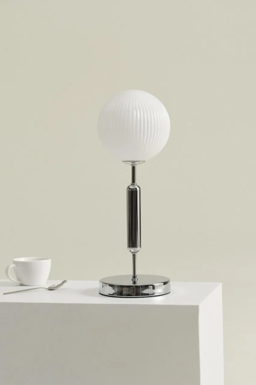 Bordslampor|Jotex MOIRA Bordslampa Krom/vit