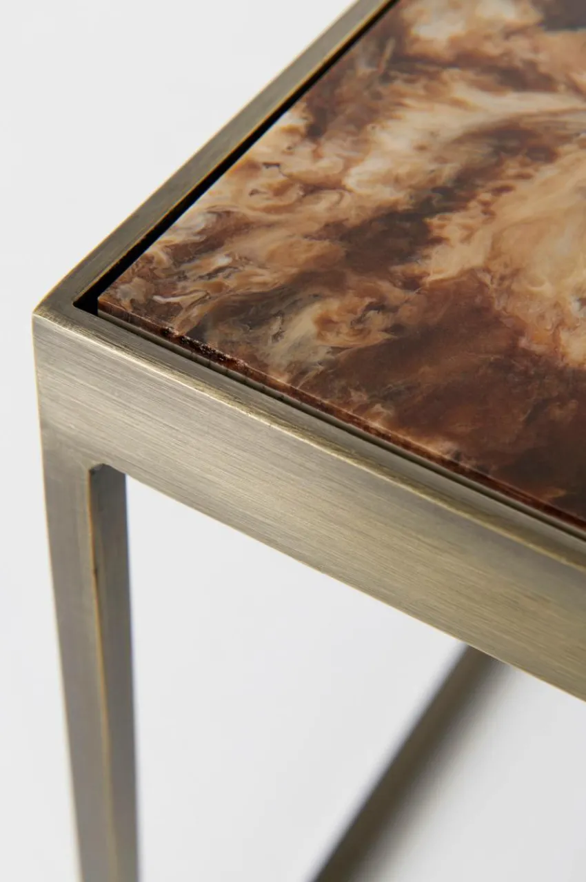 Bord|Jotex MOLISE Soffbord 81x81 Cm Brun/mässing