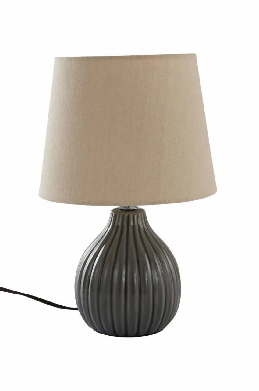 Bordslampor|Jotex MONA Bordslampa Mörkgrå/beige