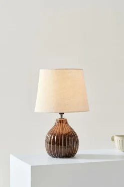 Bordslampor|Jotex MONA Bordslampa Brun/naturvit