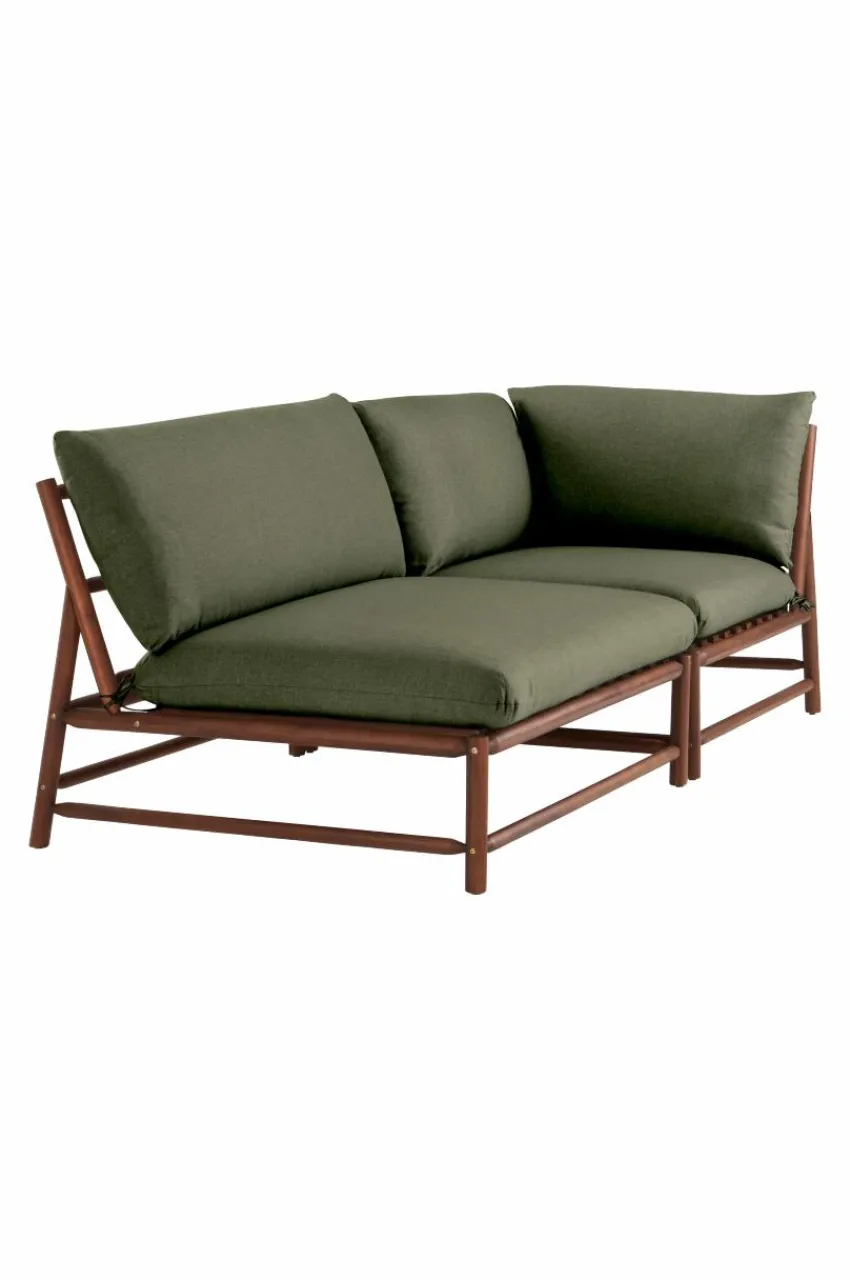Utesoffor & Utebänkar|Utemöbler|Jotex MONTEGO Soffmodul Teak/mörkgrön