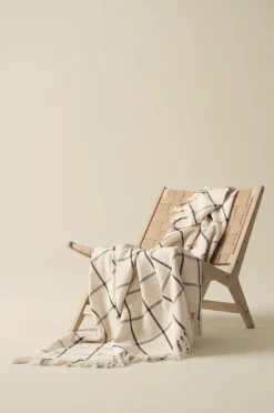 Plädar & Filtar|Jotex MYRA Pläd Naturvit/svart