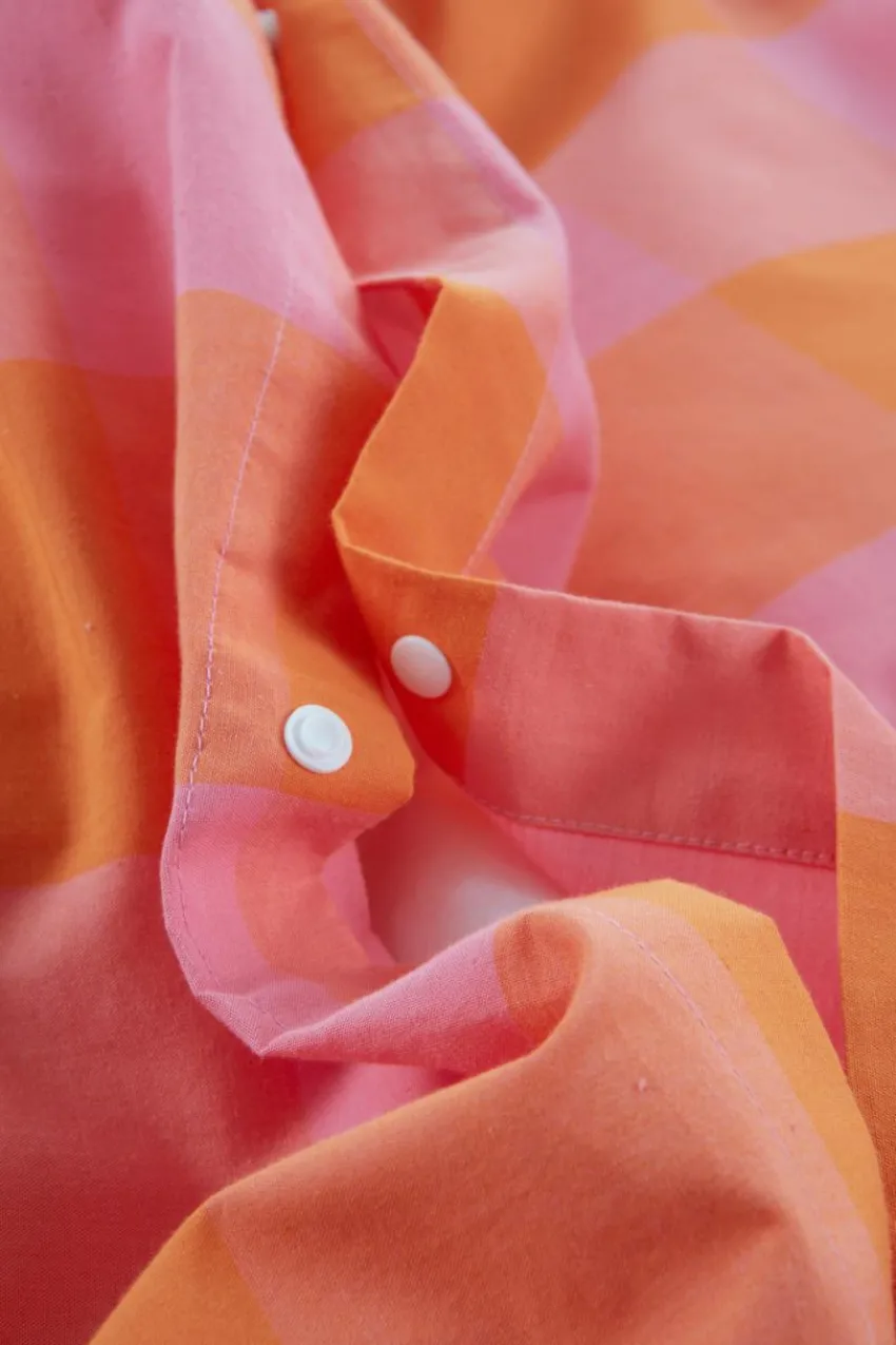 Påslakanset|Jotex NAIMA Påslakanset Dubbelsäng Mandarin/bubbelgumsrosa