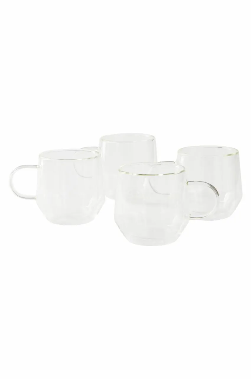 Koppar & Muggar|Jotex NAOMI Glasmugg Dubbelväggad 4-pack Transparent