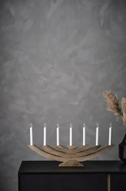 Julbelysning|Jotex NAVIDA Elljusstake Brunbetsad
