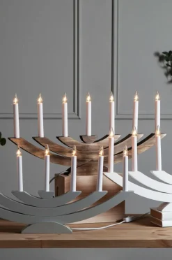Julbelysning|Jotex NAVIDA Elljusstake Brunbetsad