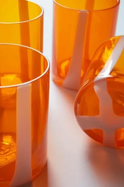 Glas|Jotex NELIA Glas 4-pack Orange/vit