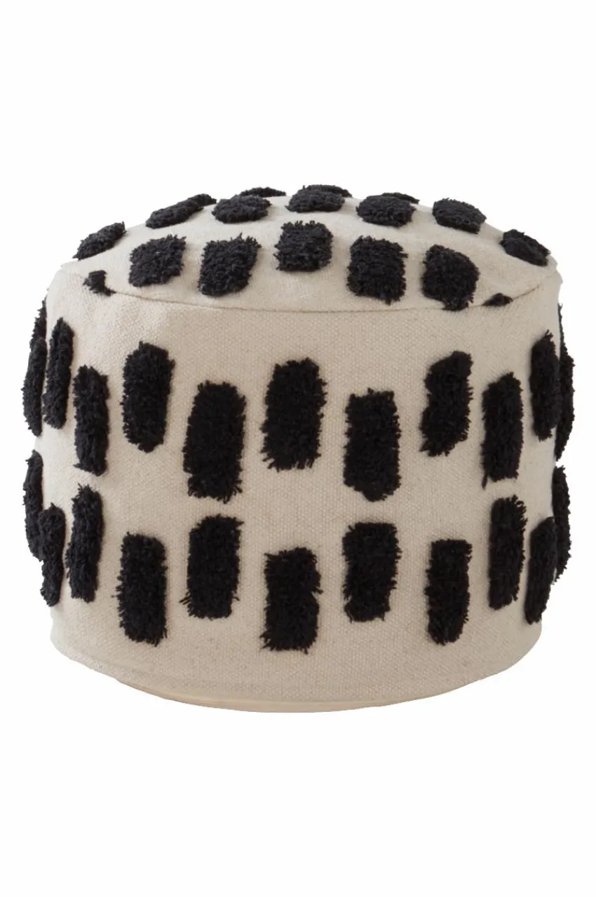 Sittpuffar|Jotex NELLORE Sittpuff ø 40 Cm Natur/Svart