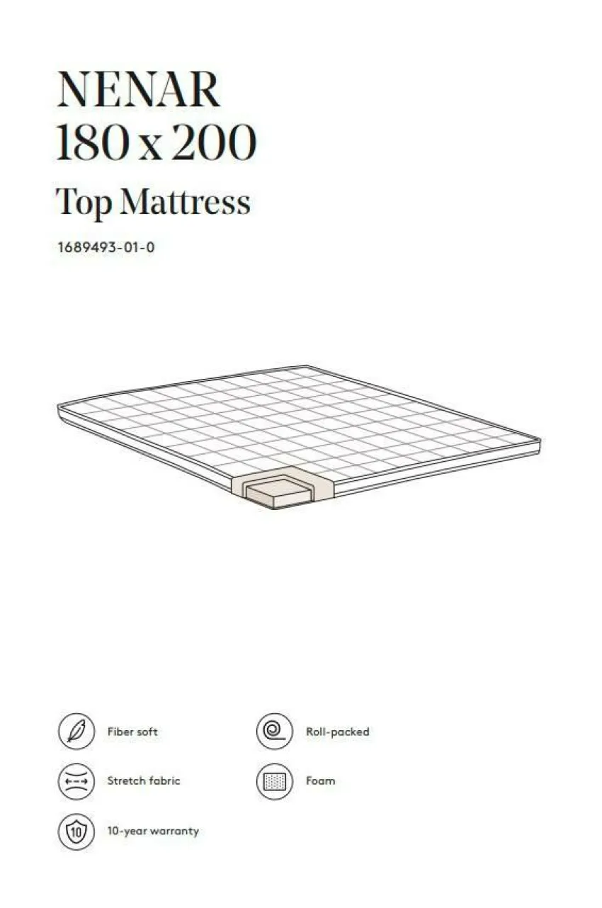 Bäddmadrasser|Jotex NENAR Bäddmadrass 180x200 Cm Vit