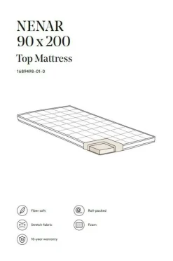 Bäddmadrasser|Jotex NENAR Bäddmadrass 90x200 Cm Vit