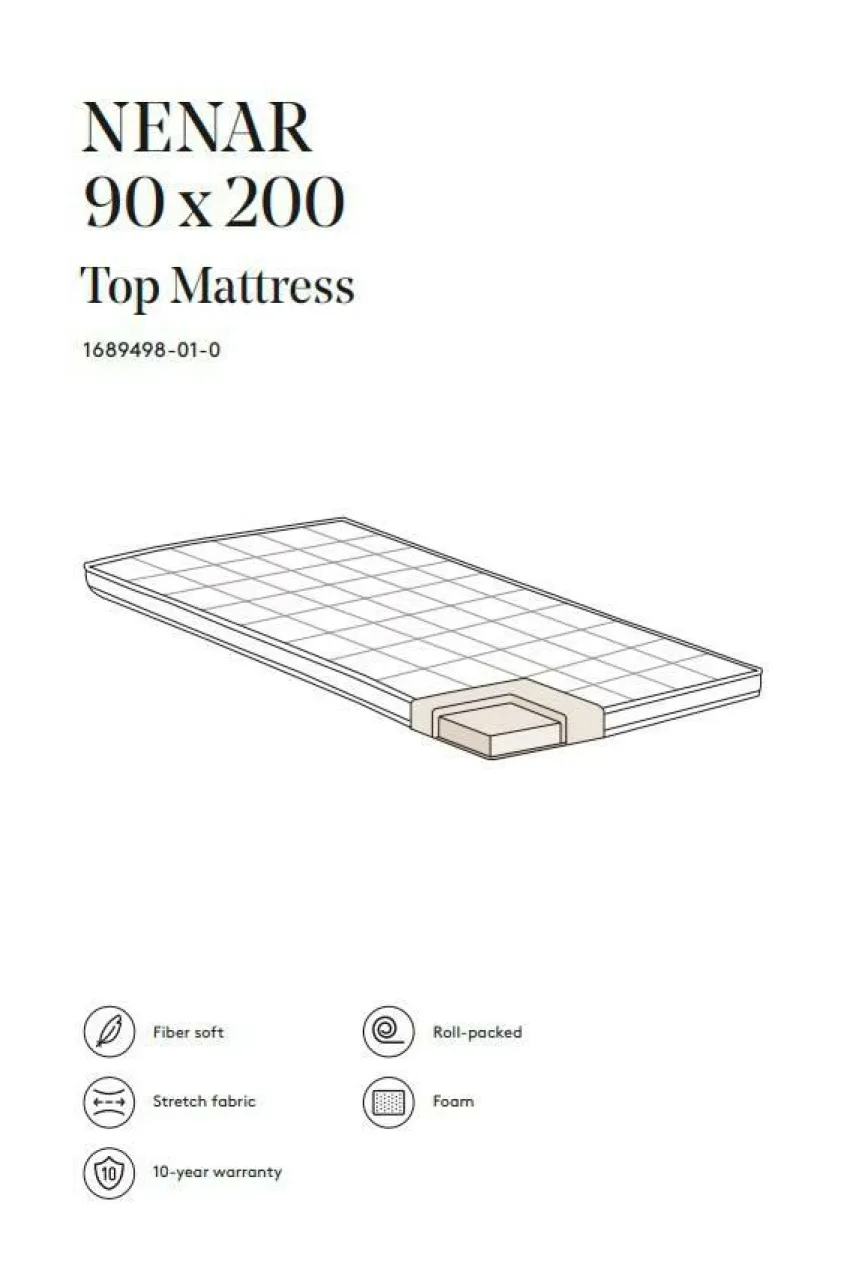 Bäddmadrasser|Jotex NENAR Bäddmadrass 90x200 Cm Vit
