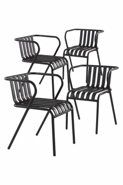 Utestolar & Utepallar|Utemöbler|Jotex NERJA Karmstol 4-pack Svart